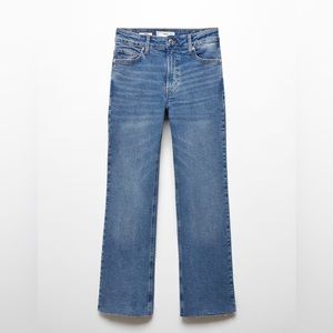 Mango crop flare raw hem plus size jeans